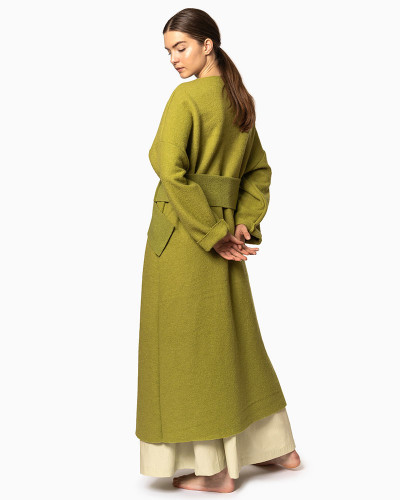 MARINÁ - Kabát vlnený POLIA, zelený